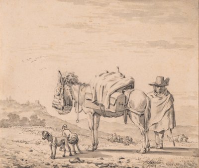 Man met muilezel door Karel Dujardin
