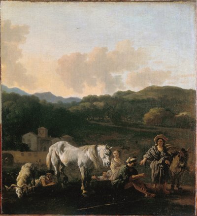 Boeren en een wit paard door Karel Dujardin