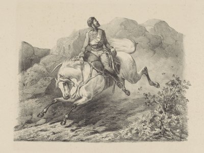 Vluchtende soldaat te paard door Karel Frederik Bombled