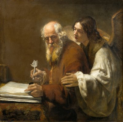 St. Mattheüs en de engel, circa 1655-1660 door Karel van der Pluym