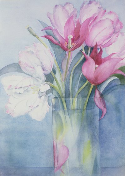 Roze Papegaaitulpen en Marlette door Karen Armitage