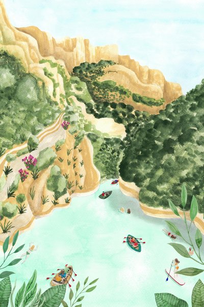 De schilderachtige Canyon River door Karen Menzenbach