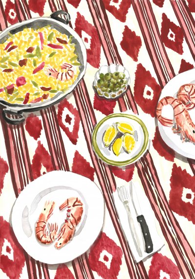 Spaanse paella-maaltijd door Karen Menzenbach