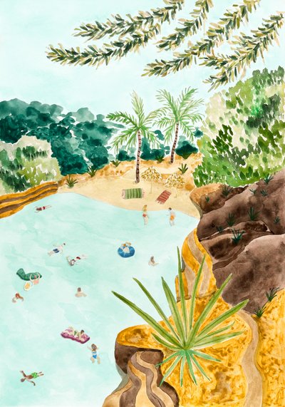 Tropische lagune-oase door Karen Menzenbach