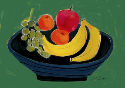 Levendig fruitstilleven door Karin Lauria