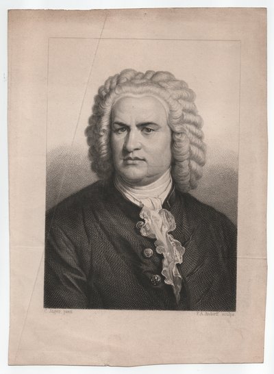 Johann Sebastian Bach (1685-1750) (ca. 1850, gravure) door Karl & Andorff Friedrich August (1819 1875) Jager