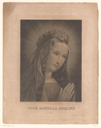 Maria in biddende houding door Karl Barth