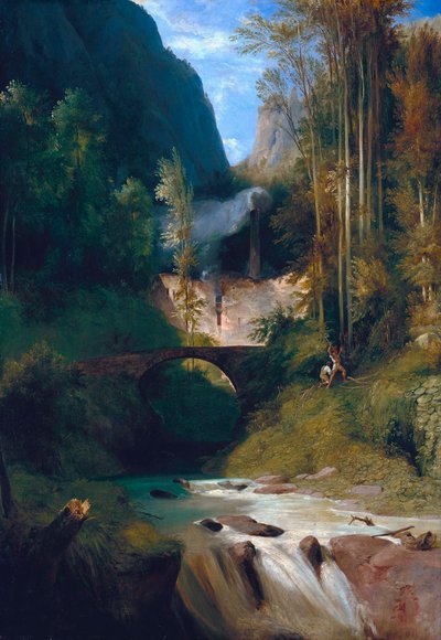 Kloof nabij Amalfi door Carl Blechen