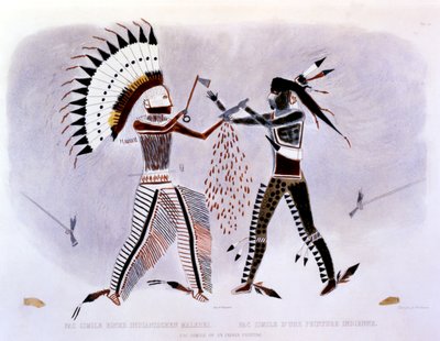Facsimile van een Indiase schilderij, 1843-44 door Karl Bodmer