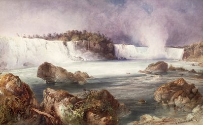 Uitzicht op de Niagara watervallen door Karl Bodmer
