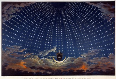 Scenografie voor De betoverde fluit, opera van Wolfgang Amadeus Mozart door Karl Friedrich Schinkel