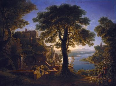 Kasteel aan de stroom. 1820 door Karl Friedrich Schinkel