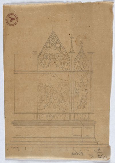 Studie zu einem gotischen Altar door Karl Friedrich Schinkel