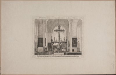Deens: Interieur van de kathedraal in Lübeck door Karl Jensen
