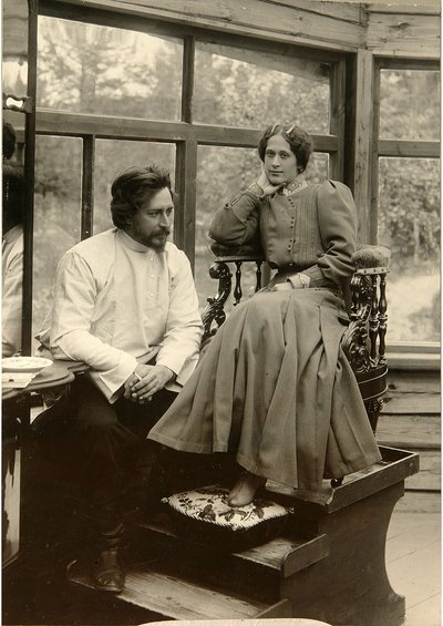 De auteur Leonid Andreyev met zijn vrouw Alexandra Michailovna door Karl Karlovich Bulla