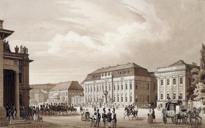 Unter Den Linden, Berlijn, ca.1840 door Karl Loeillot de Mars