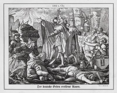 Inname van Kaunas door de Duitse Orde door Karl Ludwig Adolf Ehrhardt