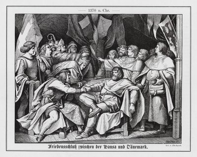 Vredesakkoord tussen de Hanze en Denemarken door Karl Ludwig Adolf Ehrhardt