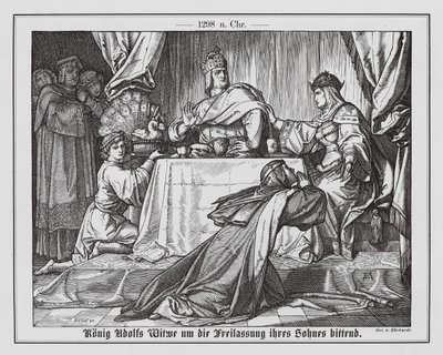 De weduwe van koning Adolf van Nassau pleit voor de vrijlating van haar zoon door Karl Ludwig Adolf Ehrhardt