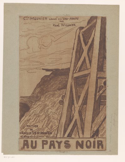 Berglandschap met industriële constructie door Karl Meunier