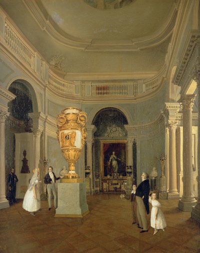 De Ovale Zaal van de Oude Hermitage, Sint-Petersburg door Karl Pavlovich Beggrov