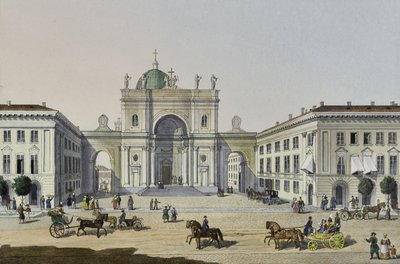 De Katholieke Kerk van St. Catherine in Sint-Petersburg, eerste helft van de 19e eeuw door Karl Petrovich Beggrov