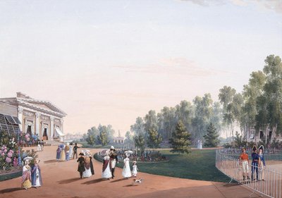 Het uitzicht op het park bij het Jelaginpaleis door Karl Petrovich Beggrov