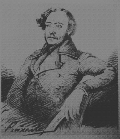 Nikolay Platonovich Ogarev, 1813-1877, ca. 1840 door Karl Reichel