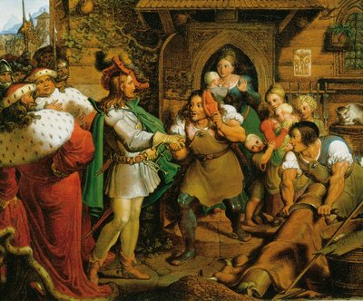 Keizer Maximiliaan I bezoekt de ambachtslieden door Karl Russ