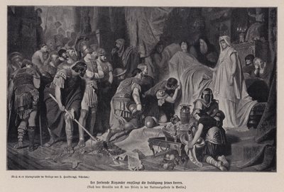 De stervende Alexander de Grote ontvangt de eerbetuigingen van zijn leger, Babylon, 323 v.Chr. door Karl Theodor von Piloty