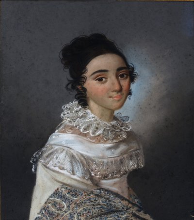 Portret van Yekaterina Emmanuilovna Abamelik-Lazareva 1806-1880, geboren Manuk-Bey, 1820 door Karl Wilhelm Bardou