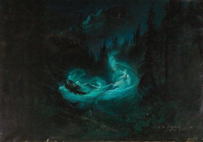 De feeëndans, 1895 door Karl Wilhelm Diefenbach