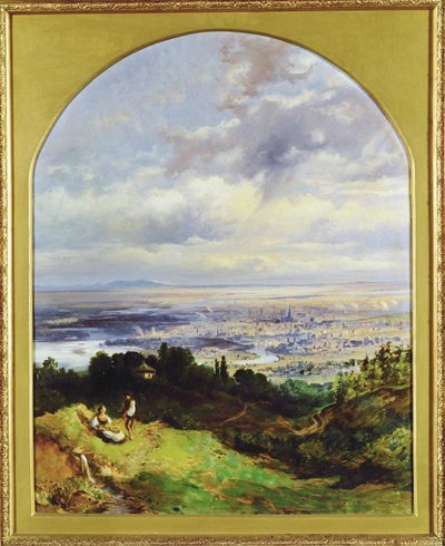 Blick auf Wien - Wenen rond 1860 ... (schilderij op doek) door Karl the Elder Schweninger