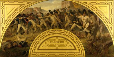 De slag bij Caldiero 1805 door Karl von Blaas