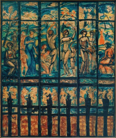Ontwerp voor glas-in-loodraam door Karoly Kernstok