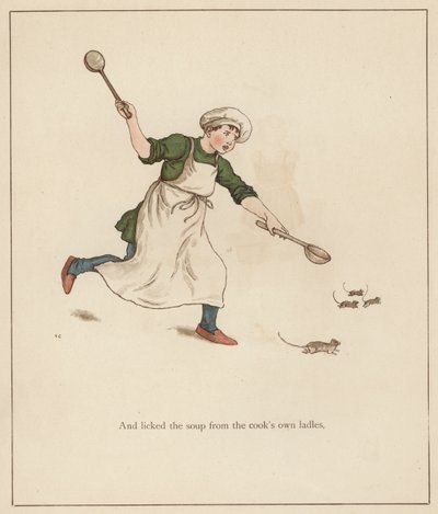 Kate Greenaway illustratie voor De rattenvanger van Hamelen door Robert Browning door Kate (after) Greenaway