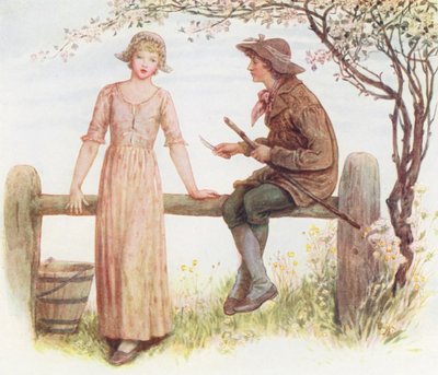 Twee bij een Hek door Kate (after) Greenaway