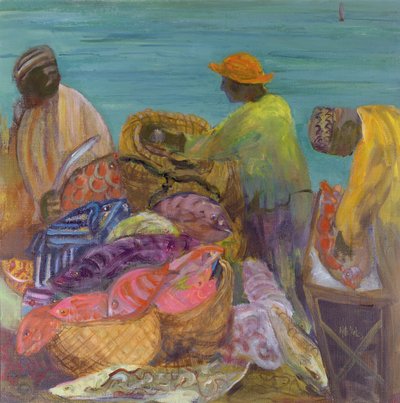 Sorteren van de Vangst, Zanzibar door Kate Yates