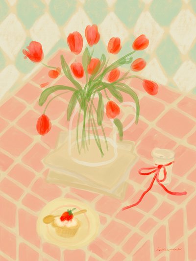 Rode tulpen: zomerse picknick door Katharina Puritscher