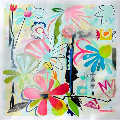 etherische tuin, 2025 (gemengde techniek op papier) door Kathy Dunaway