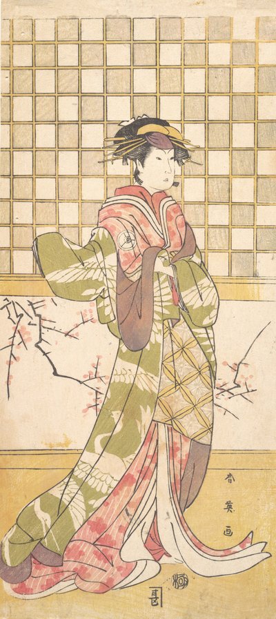 Een Acteur van de Iwai Clan als een Vrouw, ca. 1795 door Katsukawa Shun