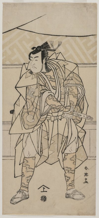 Ichikawa Monnosuke II als een Samurai door Katsukawa Shunei