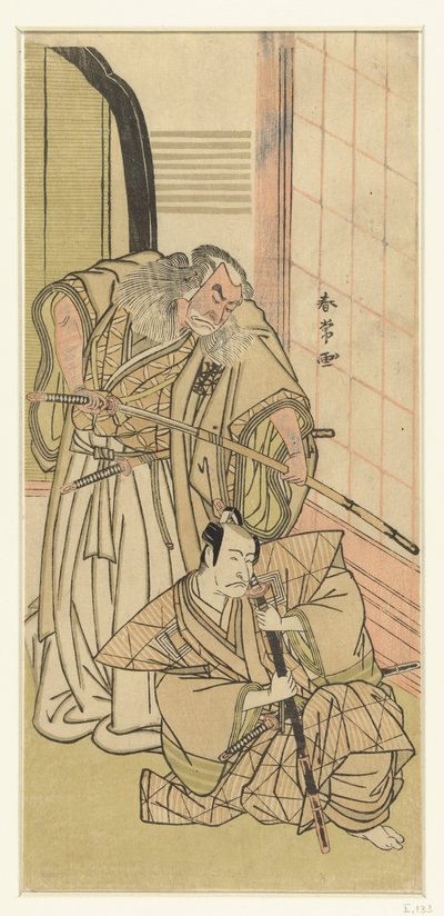 Acteurs Nakamura Nakazo I en Ichikawa Danjuro V als edellieden door Katsukawa Shunjo