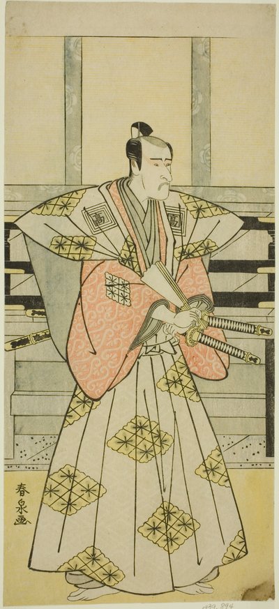 De Acteur Ichikawa Komazo III als Fuji Sakon (?) in het Toneelstuk Egara Tenjin Risho Kagami (?), Opgevoerd in het Nakamura Theater (?) in de Derde Maand, 1789 (?) door Katsukawa Shunsen