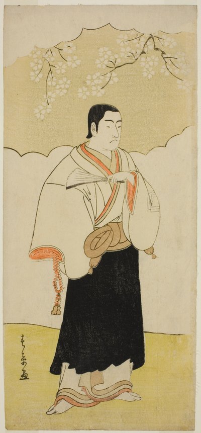 De acteur Ichikawa Monnosuke II als de monnik Renseibo in het stuk Hatsumombi Kuruwa Soga, uitgevoerd in het Nakamura Theater in de derde maand, 1780 door Katsukawa Shunsho