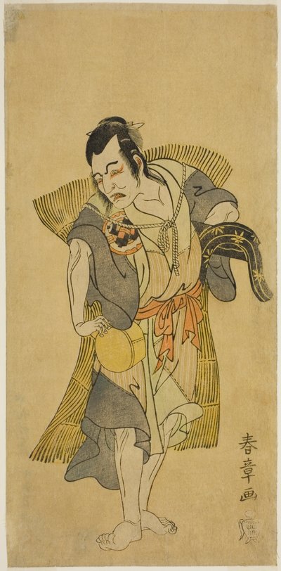 De Acteur Nakamura Utaemon I als Kudo Suketsune Vermomd als Bedelaar in het Stuk Soga Moyo Aigo no Wakamatsu, Opgevoerd in het Nakamura Theater in de Eerste Maand, 1769 door Katsukawa Shunsho