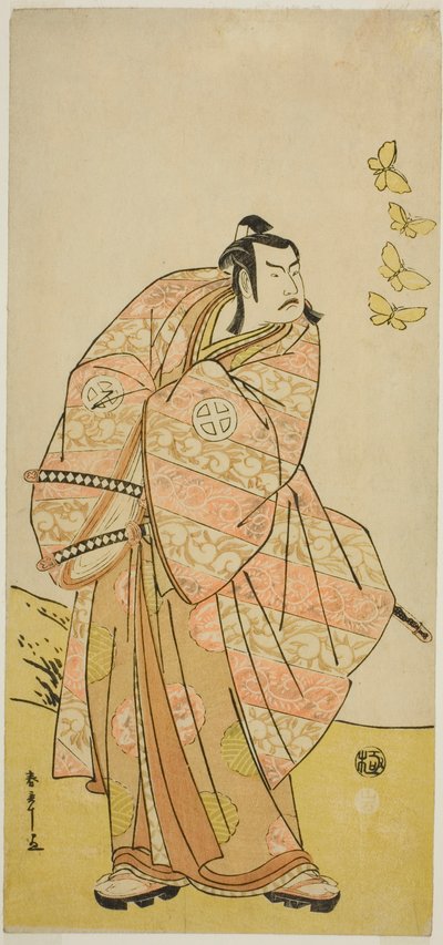 De acteur Otani Hiroji III als Makino Arataro Tokizumi in het stuk Hana no O-Edo Masakado Matsuri, uitgevoerd in het Ichimura Theater in de elfde maand, 1789 door Katsukawa Shunsho