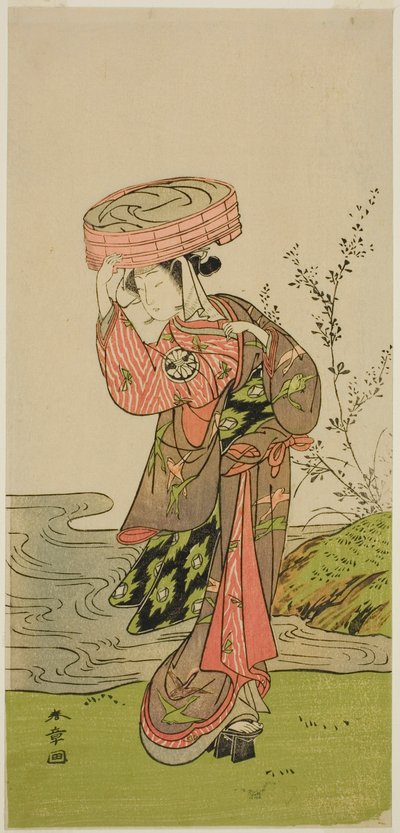 De acteur Segawa Yujiro (of Segawa Kikunojo III) in een onbekende rol door Katsukawa Shunsho