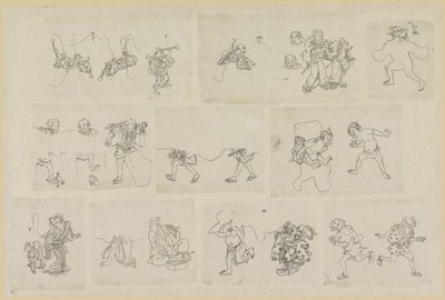 Elf verschillende voorstellingen van mensen door Katsushika Hokusai (possibly)