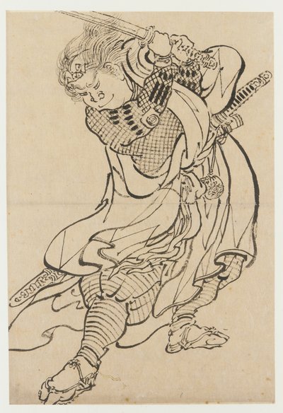 Een Krijger, eind 18e-begin 19e eeuw door Katsushika Hokusai